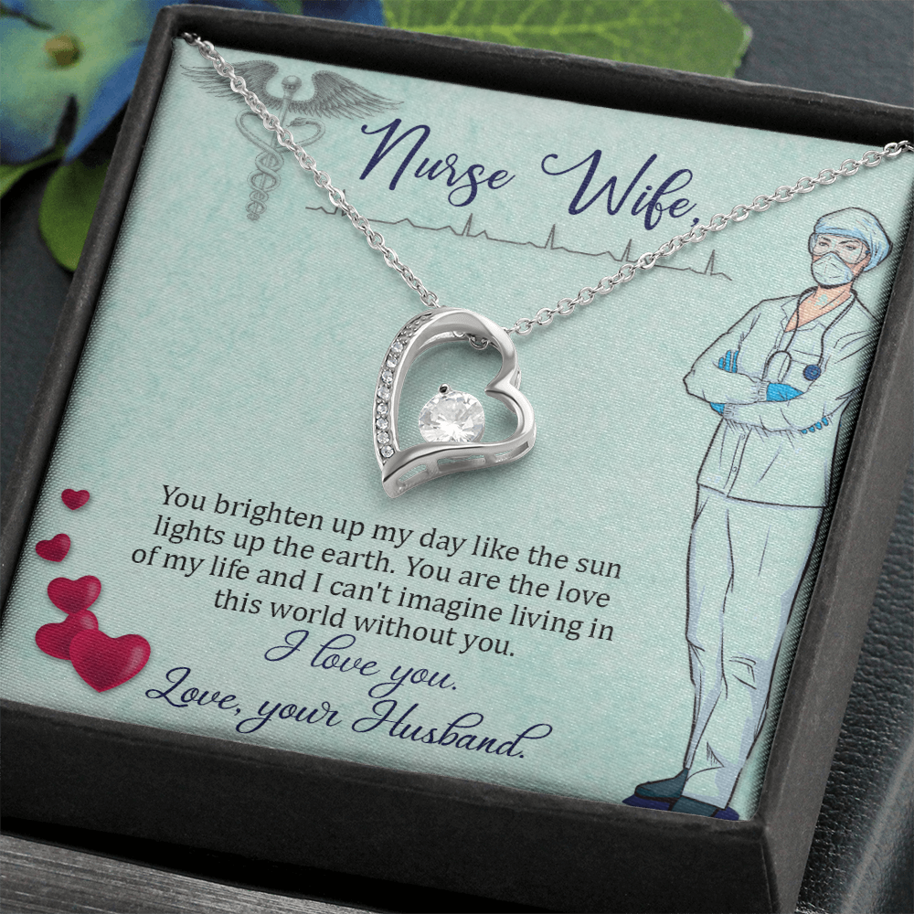 Nurse Wife Gift Necklace, Birthday Gift Necklace For Nurse Wife, anniversary Gift Necklace For Nurse Wife, Solitaire Crystal Necklace, Gift From Husband
