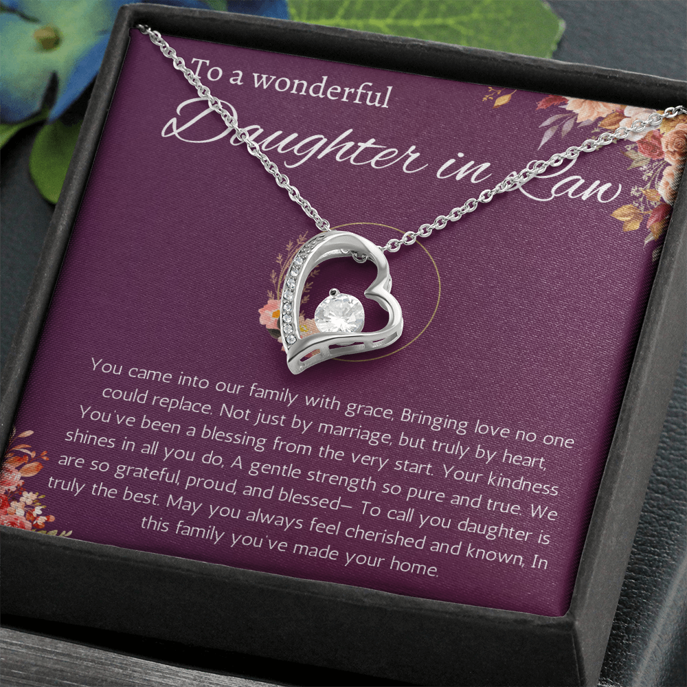 Daughter in Law Gift Necklace, Birthday, Wedding Gift Necklace for Daughter in Law, Forever Love Necklace From Mother in Law, Father in Law