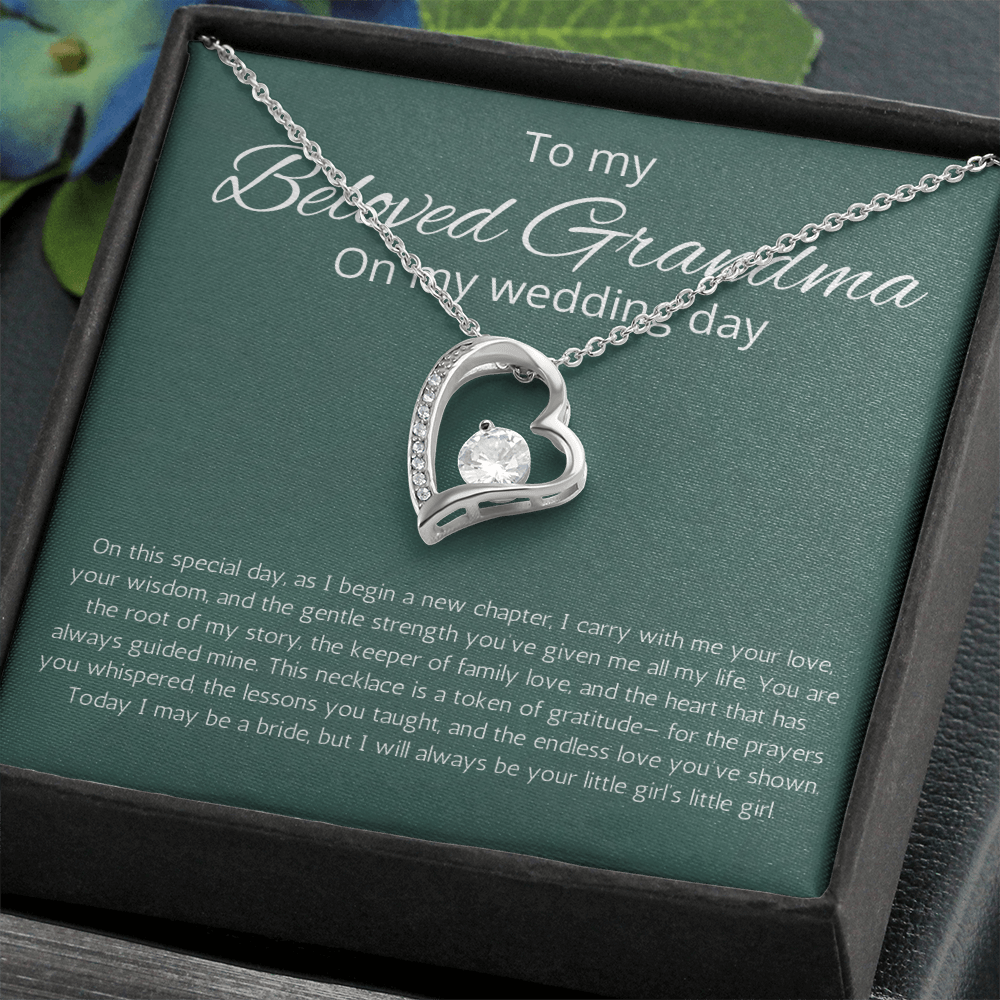Grandmother of Bride Gift Necklace Forever Love Jewelry for Grandma for Wedding from Granddaughter Present