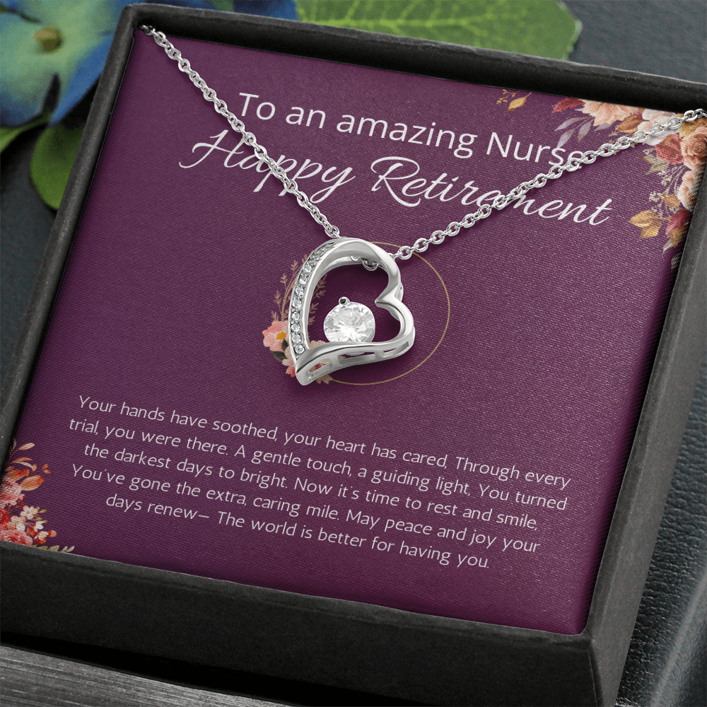 Nurse Retirement Gift, Forever Love Necklace For Nurse Retirement, Jewelry Gift For Retired Nurse, RN Retired Gifts, Nurse Retirement Party Gift