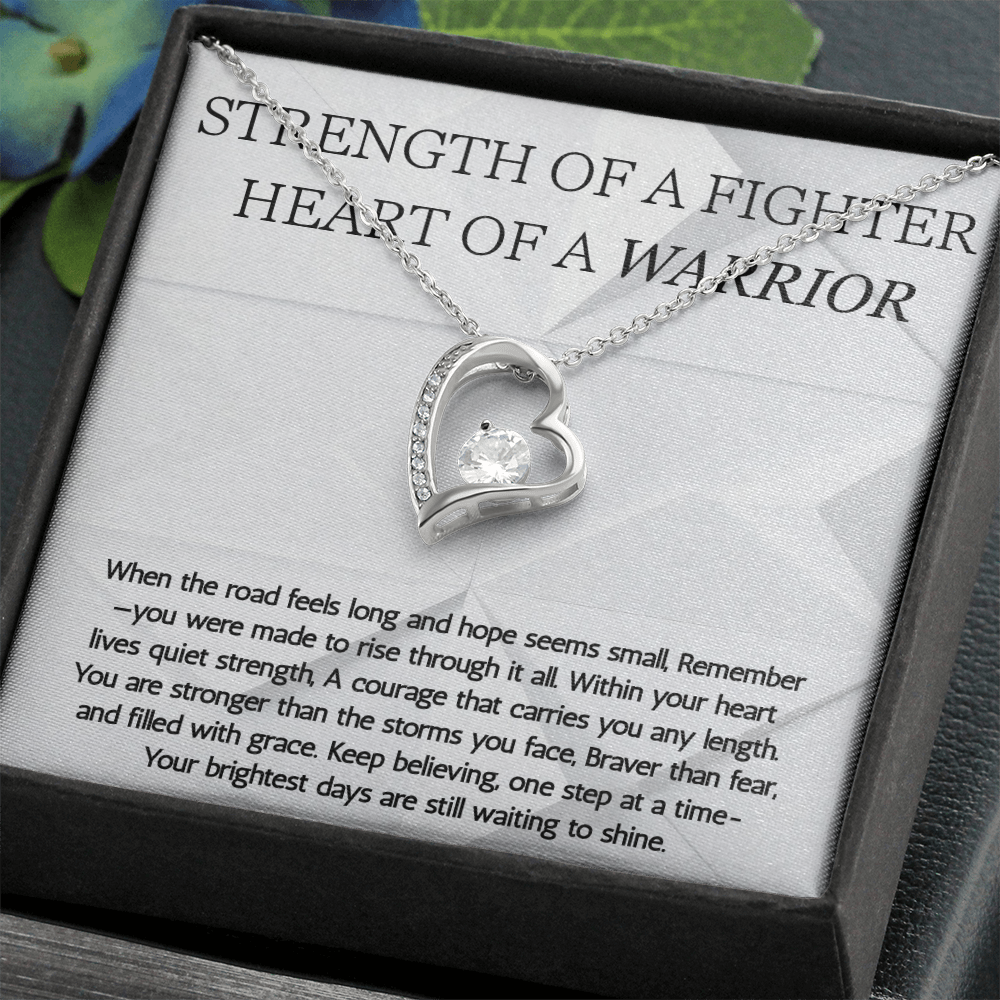 Warrior Forever Love Necklace, Strength of a Fighter Jewelry, Encouragement Gift