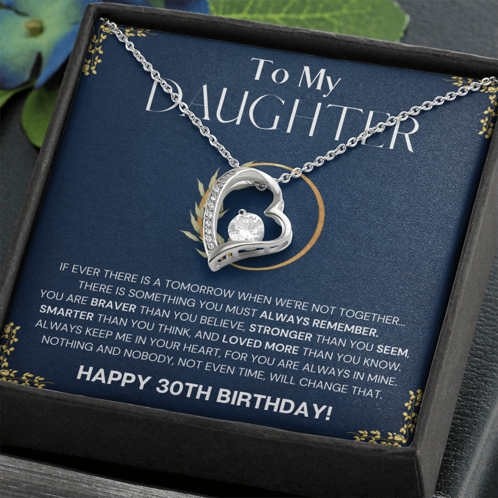 30th Birthday Gift Necklace For Daughter, 30th Birthday Gift Necklace From Dad, Mom, Solitaire Crystal Necklace, Happy 30th Birthday Gift
