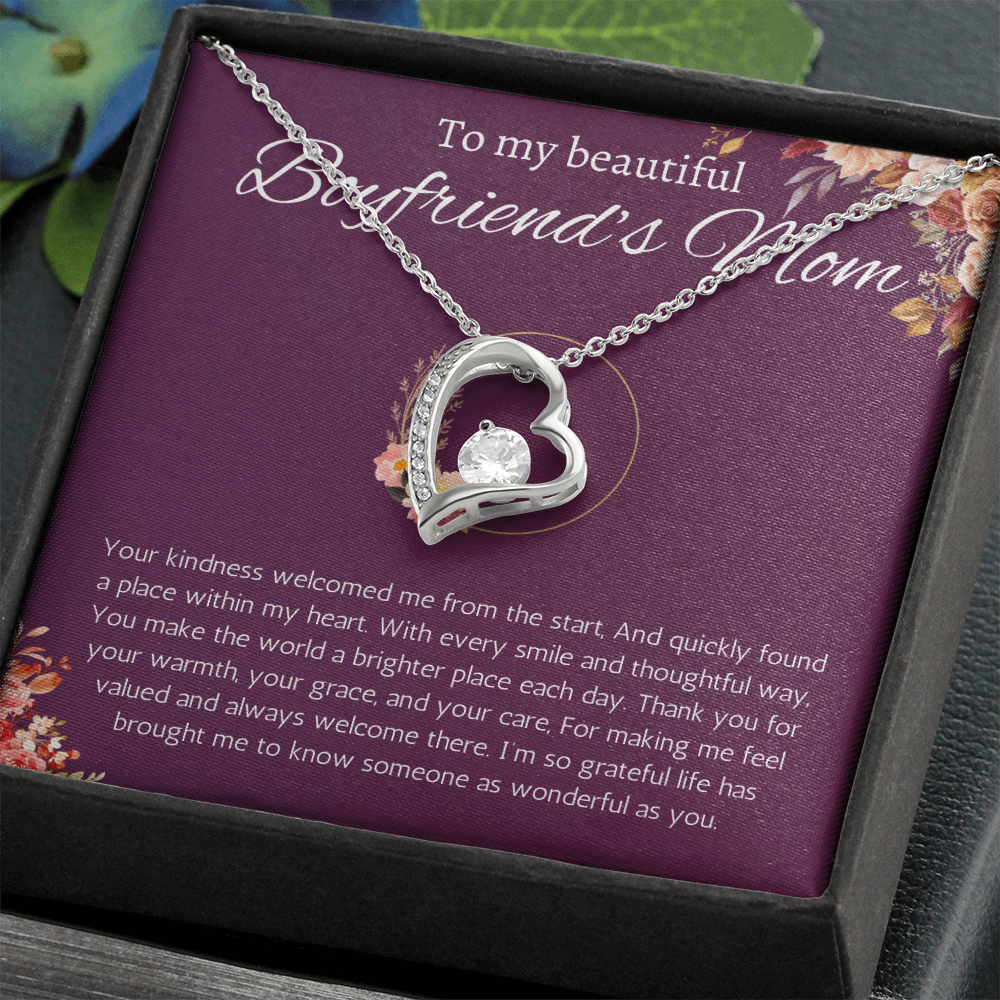 Boyfriends Mom Gift Necklace, Gift for Boyfriends mom From Girlfriend Jewelry Forever Love Present