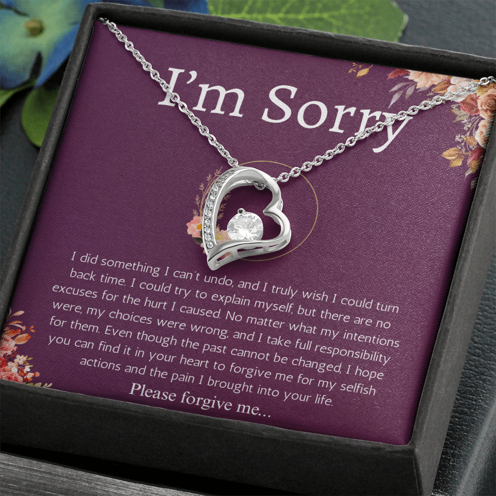 I'm Sorry Gift Apology Gift For Her Forever Love Necklace Please Forgive me Gift Wife, Girlfriend, Friend, Forgiveness Jewelry