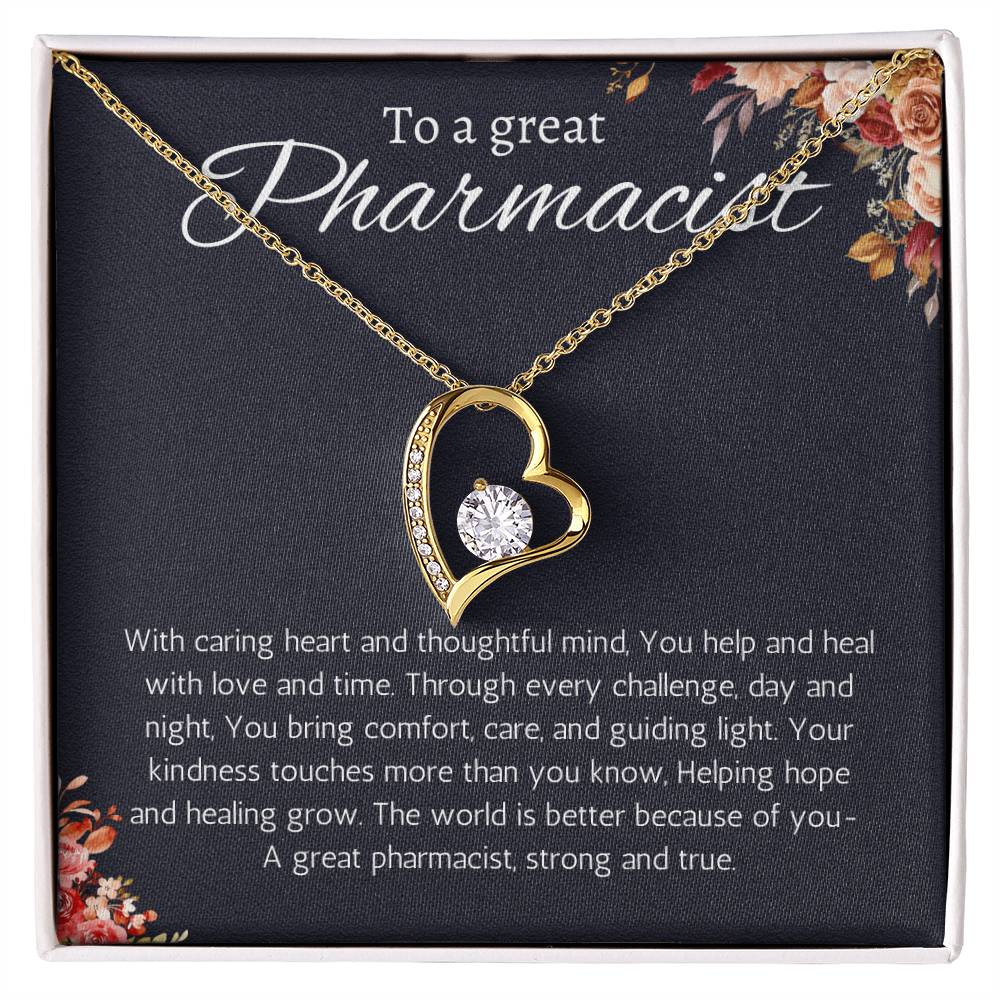 Pharmacist Gift Forever Love Necklace Graduation, Retirement, Appreciation, Christmas, Birthday or Thank You Present