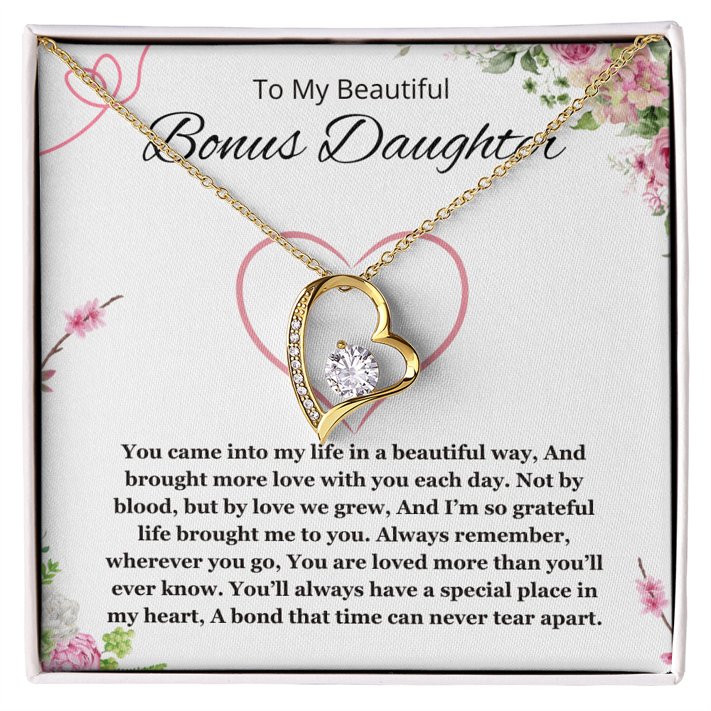 Step Daughter Gift Necklace Bonus Daughter Jewelry  Stepdaughter Gift from step mom stepdad forever Love