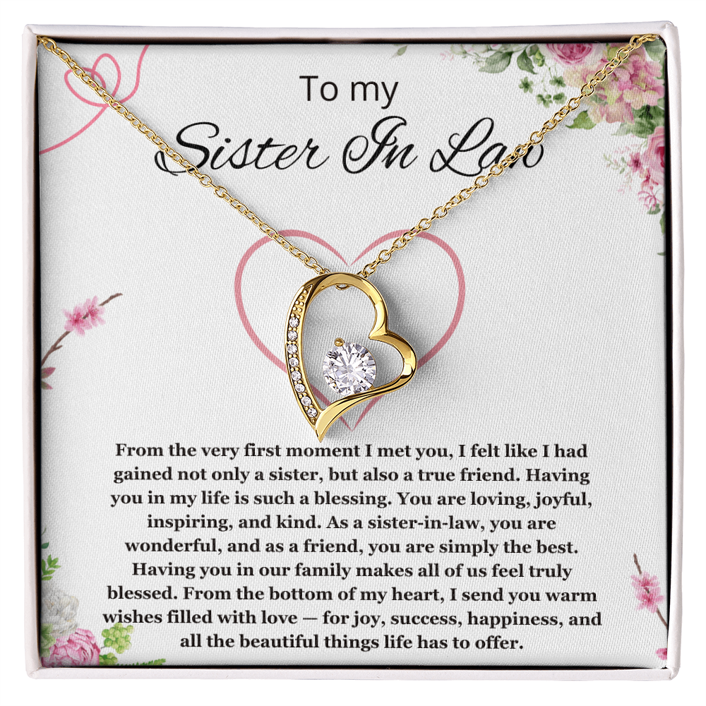 Sister in Law Jewelry Sister-in-Law Birthday Gift for Sister in Law Gift from Bride Wedding Birthday Forever Love Necklace
