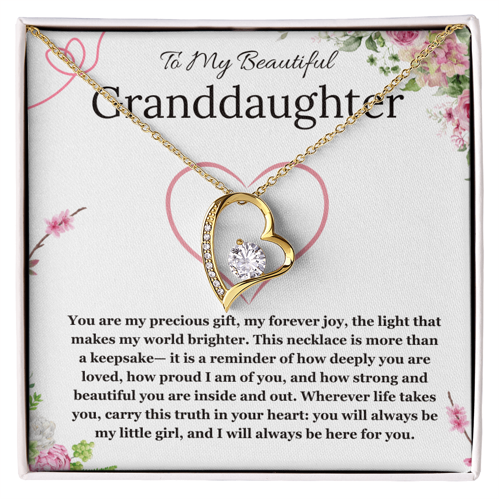 To My Beautiful Granddaughter Gift Necklace from Grandma Grandpa Gift Birthday Christmas Graduation Forever Love necklace