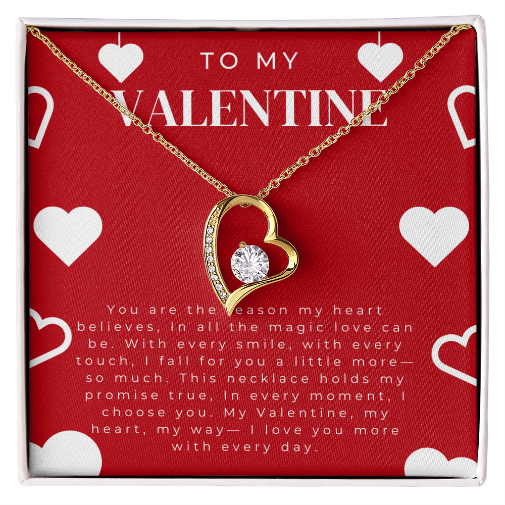To My valentine Gift Necklace, Forever Love Necklace For Valentines Day Gift for Girlfriend, Wife Partner from Boyfriend Husband