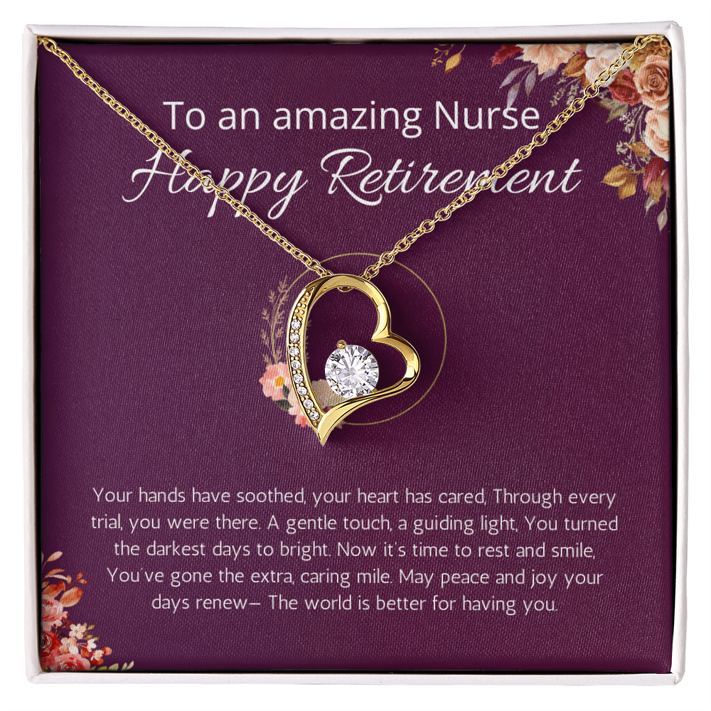 Nurse Retirement Gift, Forever Love Necklace For Nurse Retirement, Jewelry Gift For Retired Nurse, RN Retired Gifts, Nurse Retirement Party Gift