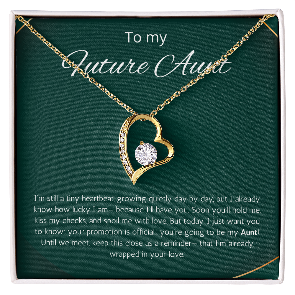 New Aunt Gift Necklace, Promoted to Auntie, Message Card Present For Pregnancy, Gender Reveal, Babyshower Forever Love Jewelry