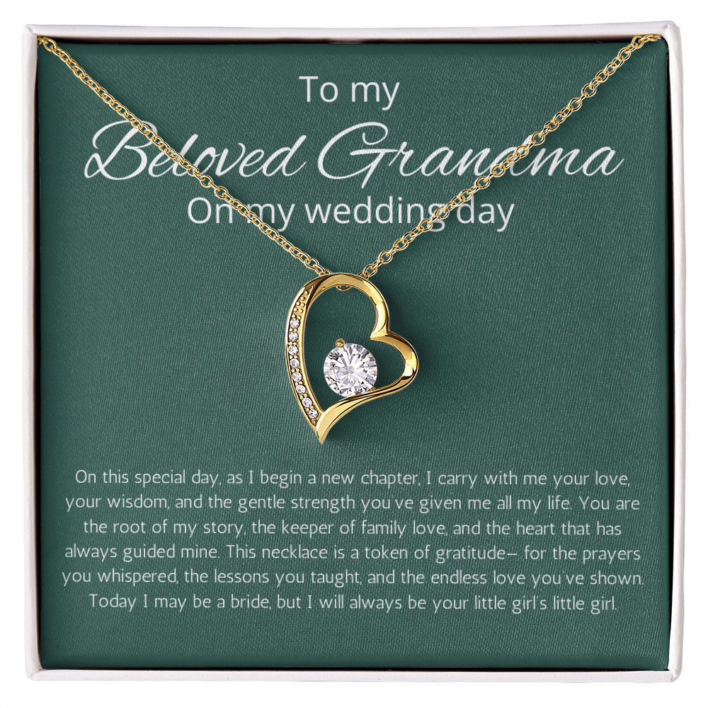 Grandmother of Bride Gift Necklace Forever Love Jewelry for Grandma for Wedding from Granddaughter Present