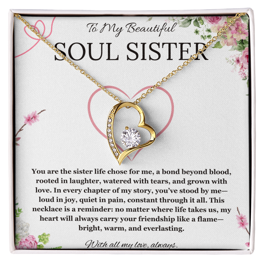 Soul Sister Necklace, Unbiological Sister Gift,  Forever Love Necklace, Best Friend Gift, BFF gift Necklace, Birthday, Graduation, Christmas Jewelry