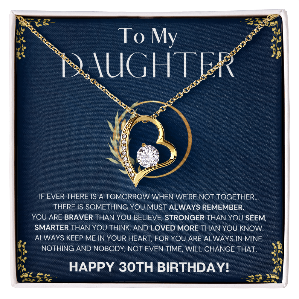 30th Birthday Gift Necklace For Daughter, 30th Birthday Gift Necklace From Dad, Mom, Solitaire Crystal Necklace, Happy 30th Birthday Gift