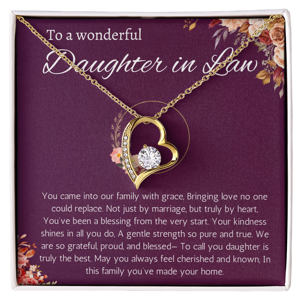 Daughter in Law Gift Necklace, Birthday, Wedding Gift Necklace for Daughter in Law, Forever Love Necklace From Mother in Law, Father in Law