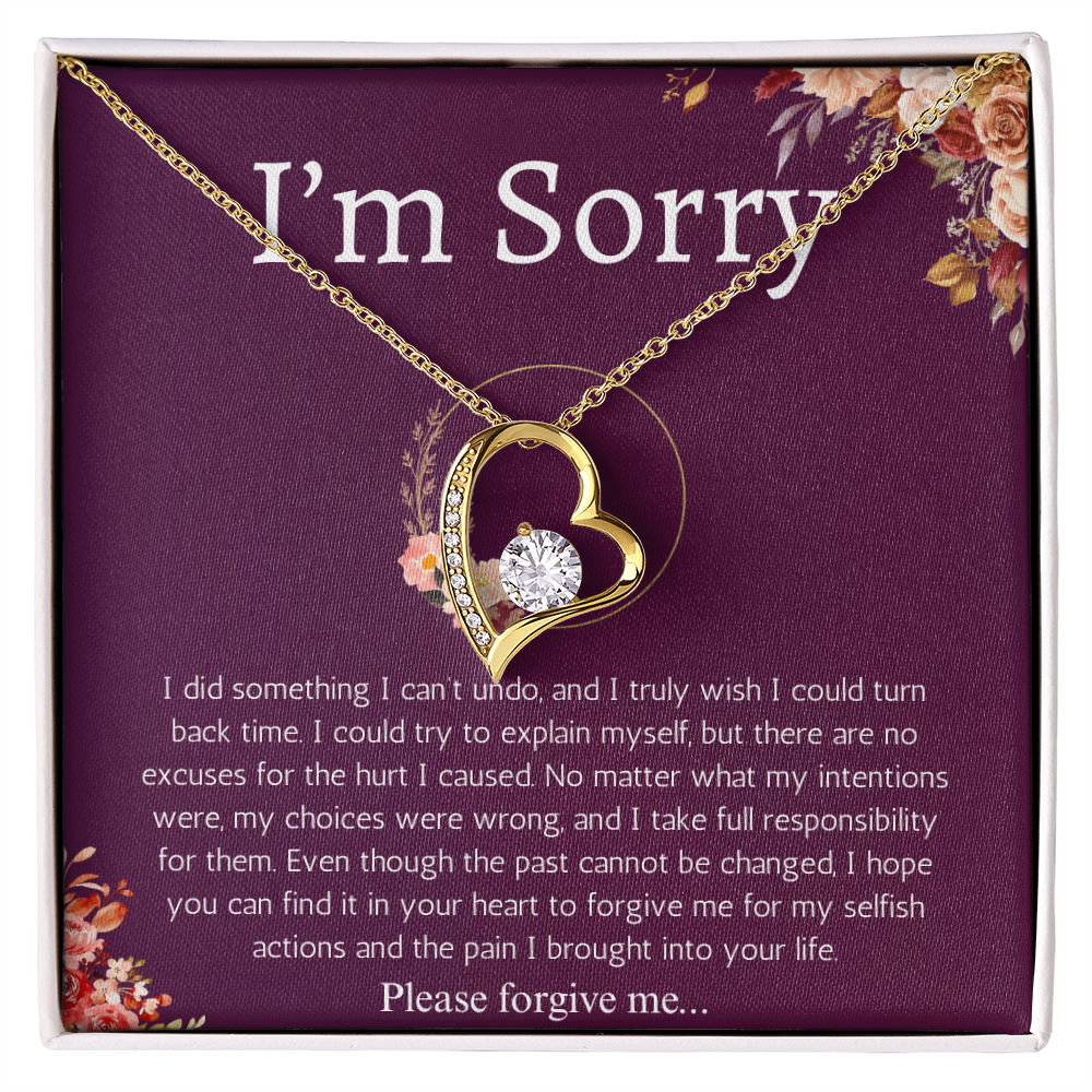 I'm Sorry Gift Apology Gift For Her Forever Love Necklace Please Forgive me Gift Wife, Girlfriend, Friend, Forgiveness Jewelry