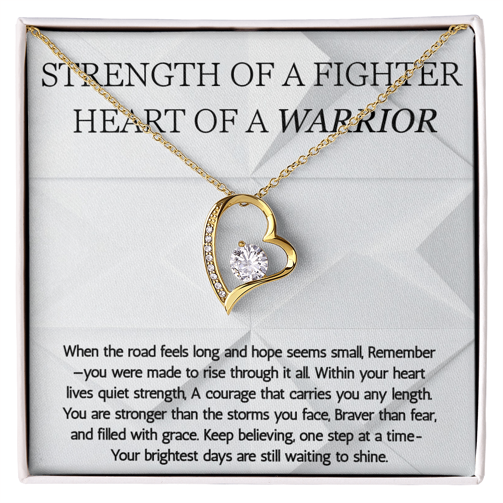 Warrior Forever Love Necklace, Strength of a Fighter Jewelry, Encouragement Gift