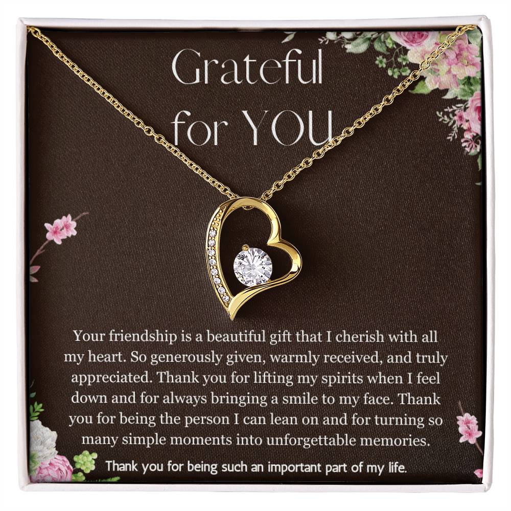 Appreciation Gift Thank you Gift for Friend,  Best Friend Gift, Gratitude Gift, Best Friend Necklace forever Love Jewelry