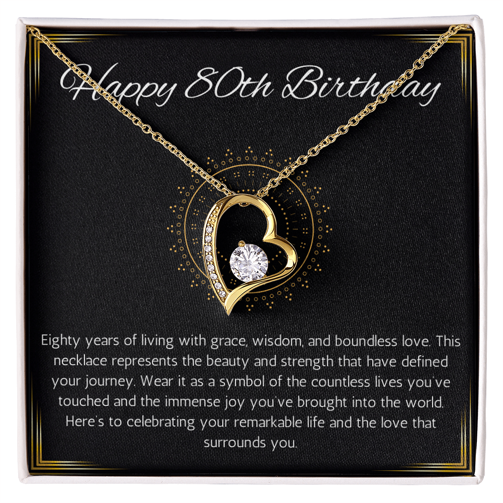 80th birthday gift for women, 80th birthday gift for mom, grandma, nana, Solitaire Crystal Necklace, 80th birthday jewelry necklace, turning 80