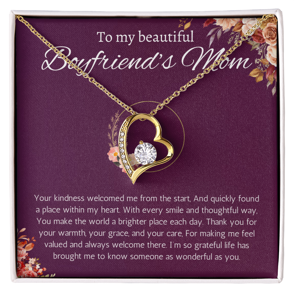 Boyfriends Mom Gift Necklace, Gift for Boyfriends mom From Girlfriend Jewelry Forever Love Present