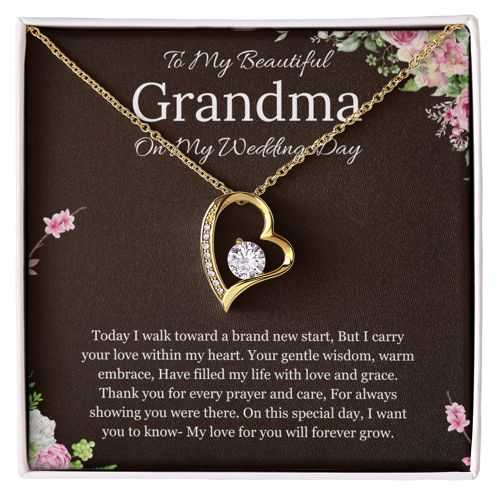 Grandmother of the Bride Gift to Grandma Wedding Gift for Grandma of the Bride Grandmother Wedding Necklace Forever Love Jewelry