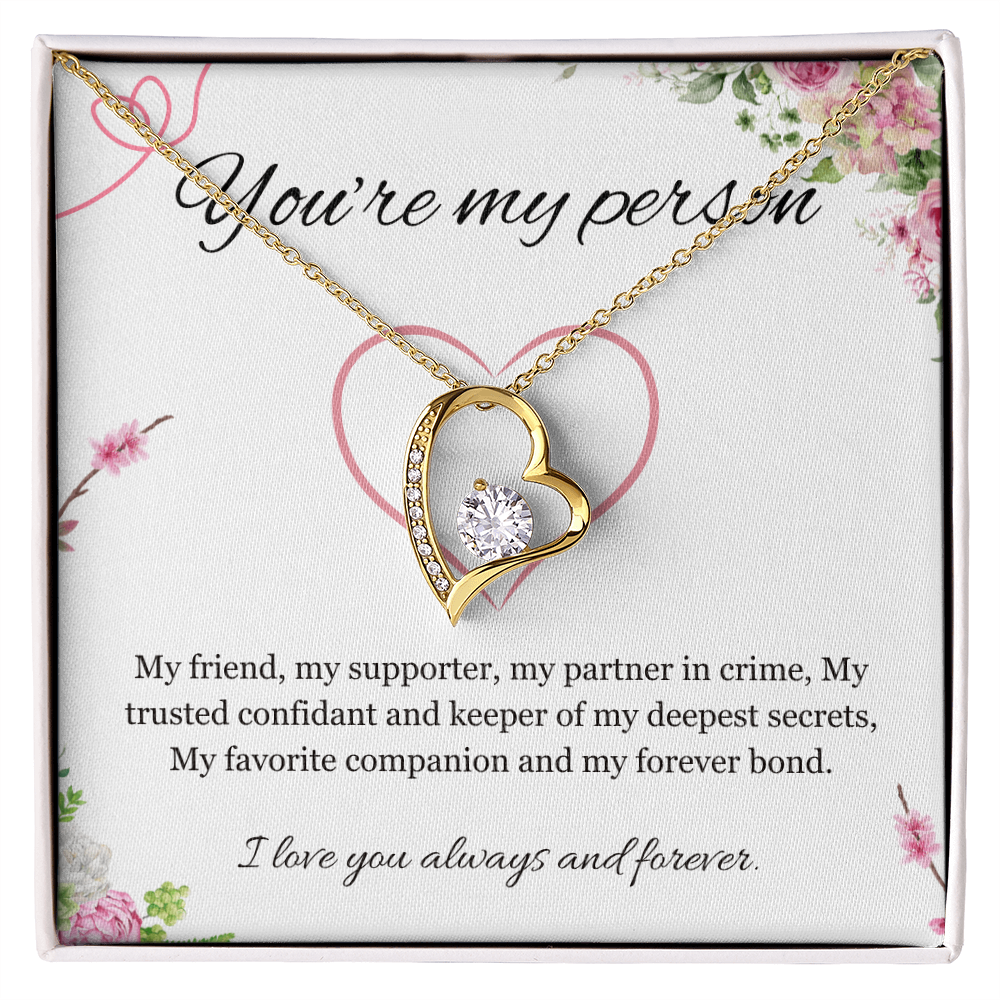 You are my Person Necklace, Best Friend Gift Necklace, Friendship, BFF, Best Friend Jewelry Forever Love