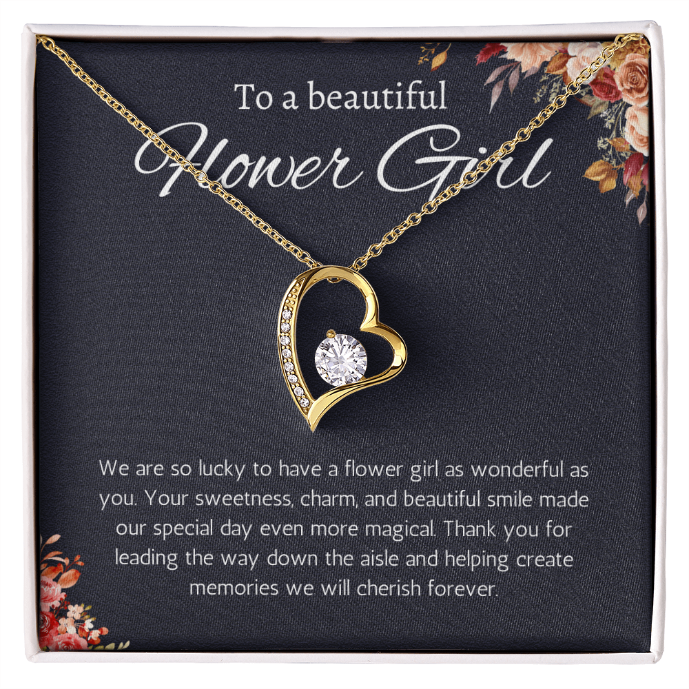 Flower Girl Gift Necklace Flower Girl Thank You Gift Flower Girl Wedding Gift Wedding Bridal Party Forever Love Jewelry