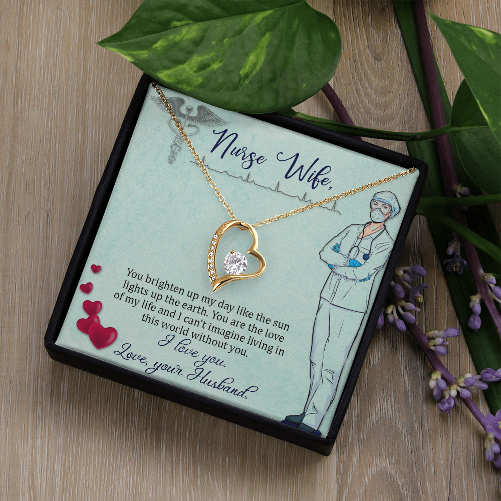 Nurse Wife Gift Necklace, Birthday Gift Necklace For Nurse Wife, anniversary Gift Necklace For Nurse Wife, Solitaire Crystal Necklace, Gift From Husband