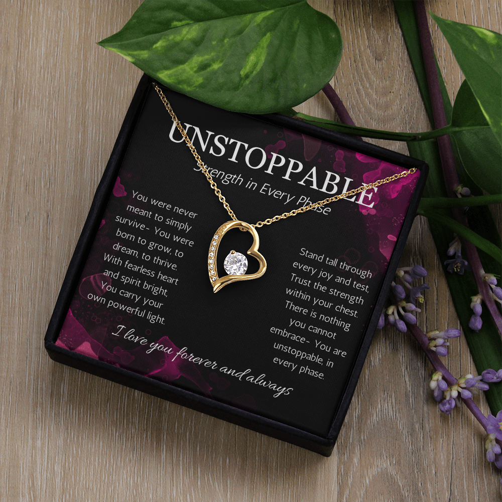 Empowerment Necklace, Resilience Necklace Unstoppable Strong Woman Jewelry Gift Forever Love Present