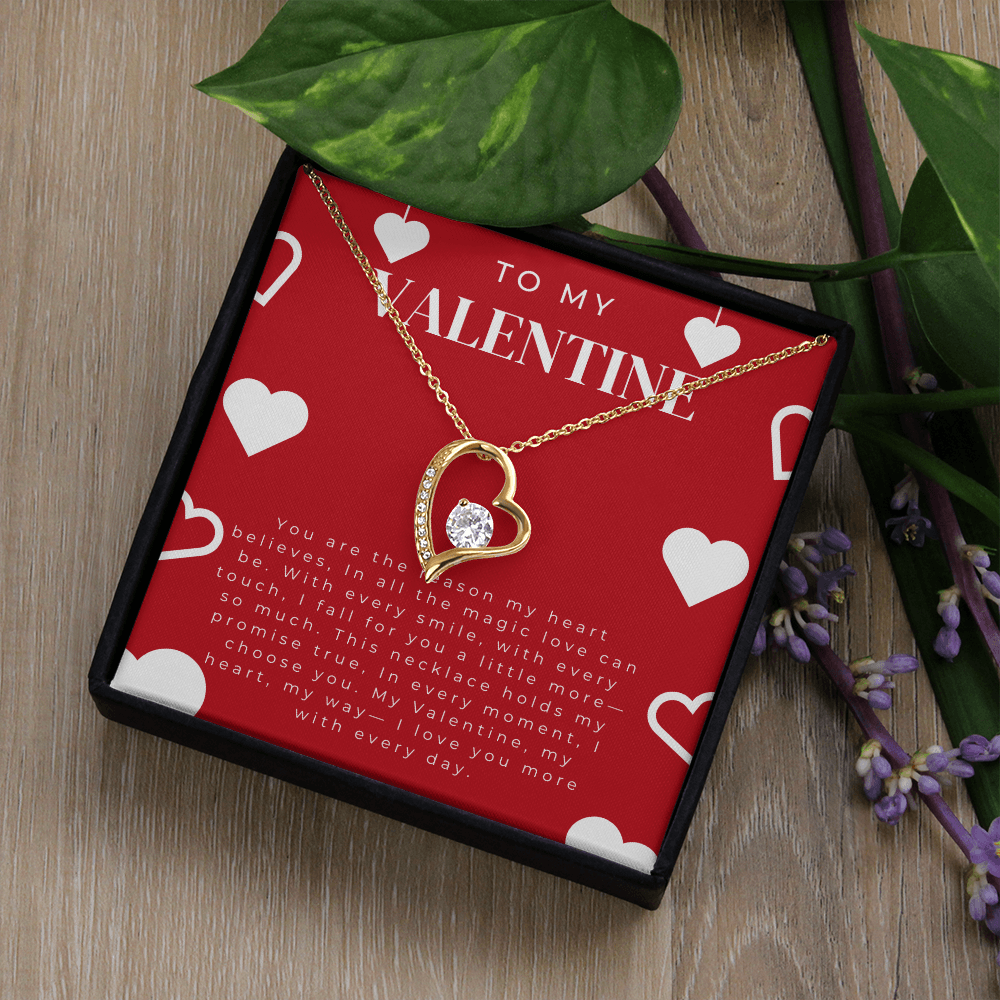 To My valentine Gift Necklace, Forever Love Necklace For Valentines Day Gift for Girlfriend, Wife Partner from Boyfriend Husband