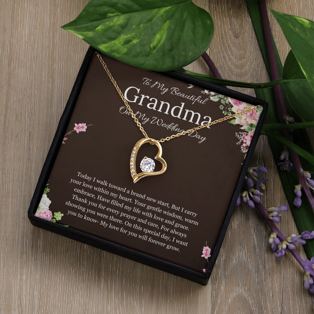 Grandmother of the Bride Gift to Grandma Wedding Gift for Grandma of the Bride Grandmother Wedding Necklace Forever Love Jewelry