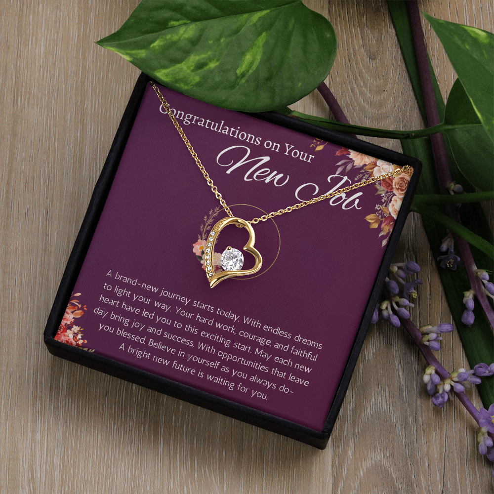 New Job Gift for Her Necklace Congratulations Gift New Job Colleague Leaving Gift New Job Gifts for Woman forever Love Jewelry