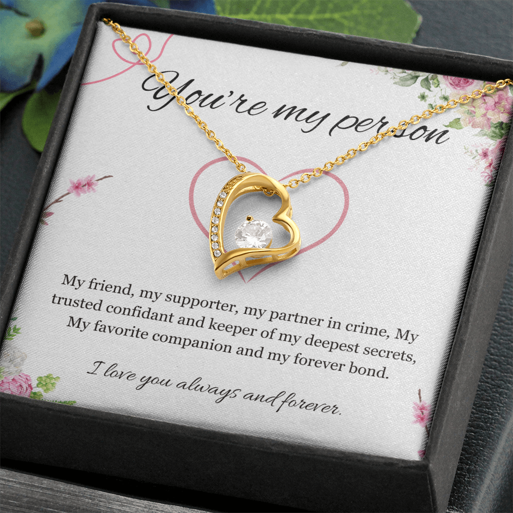 You are my Person Necklace, Best Friend Gift Necklace, Friendship, BFF, Best Friend Jewelry Forever Love