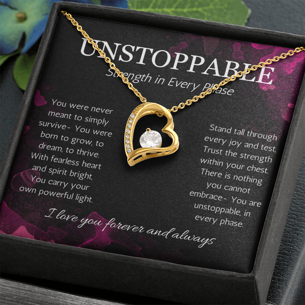 Empowerment Necklace, Resilience Necklace Unstoppable Strong Woman Jewelry Gift Forever Love Present
