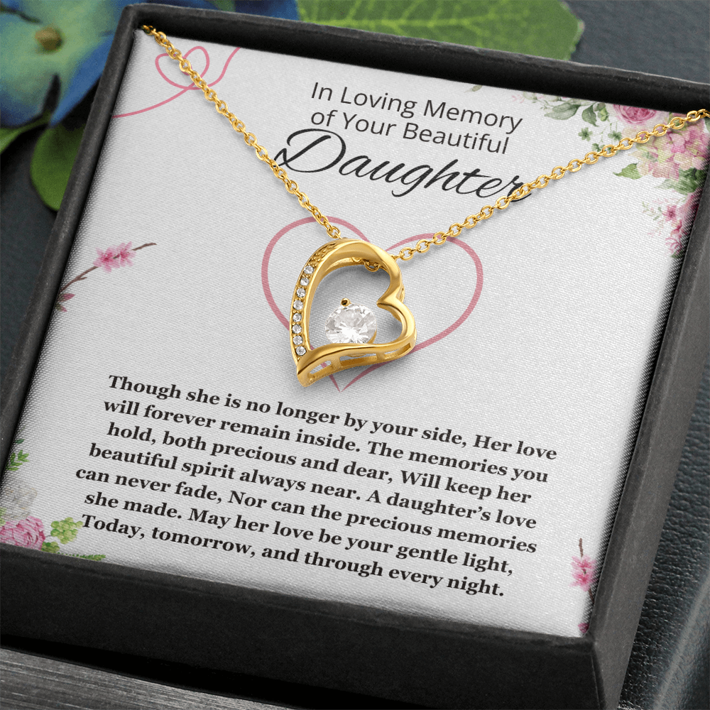Memorial gift loss of Daughter Necklace Sorry for your Loss remembrance gift for mom Forever Love Jewelry