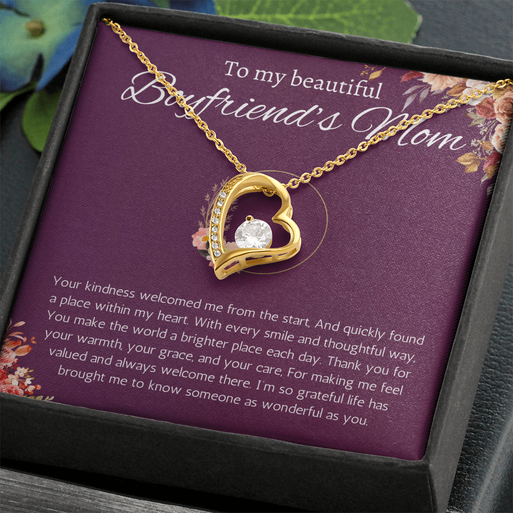 Boyfriends Mom Gift Necklace, Gift for Boyfriends mom From Girlfriend Jewelry Forever Love Present