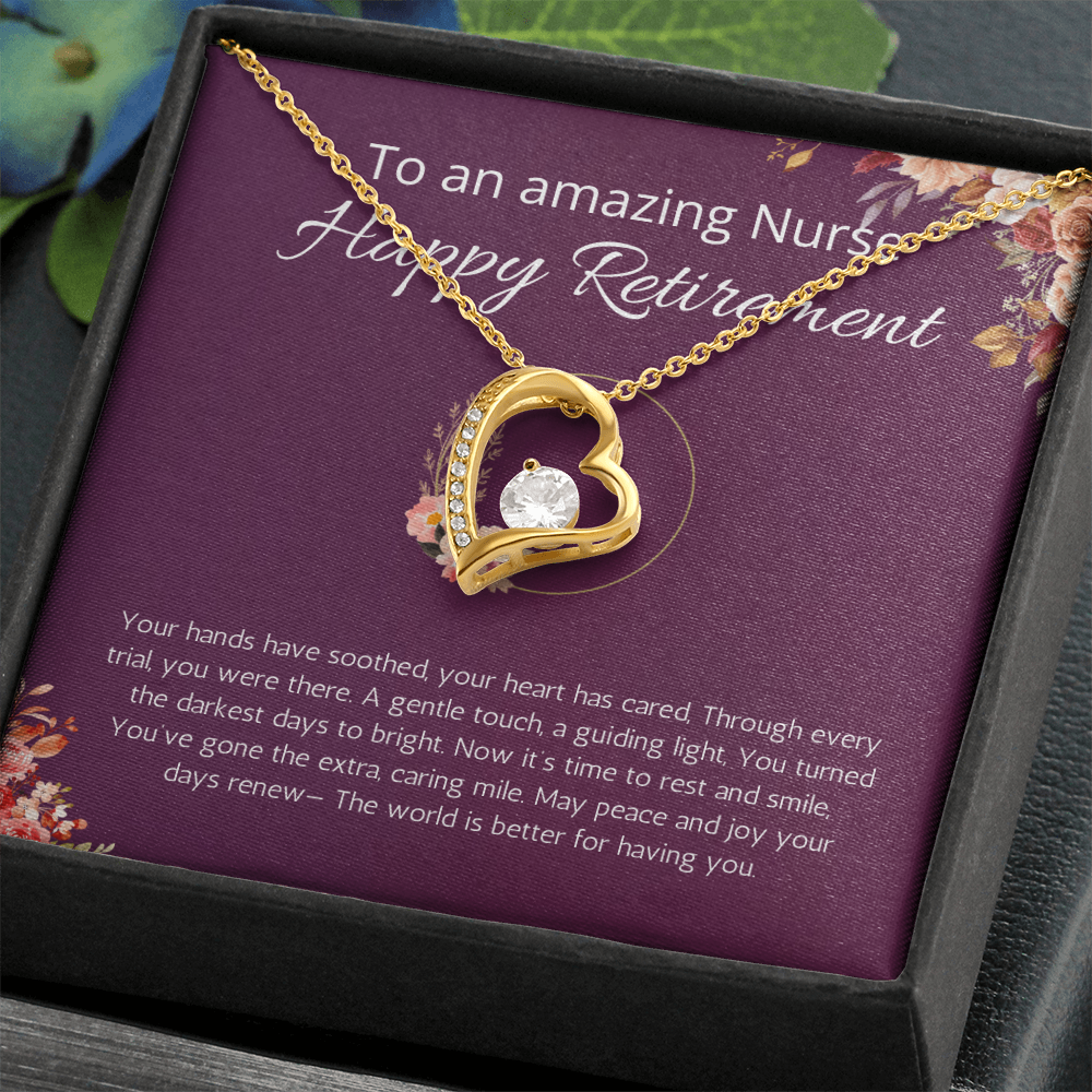 Nurse Retirement Gift, Forever Love Necklace For Nurse Retirement, Jewelry Gift For Retired Nurse, RN Retired Gifts, Nurse Retirement Party Gift