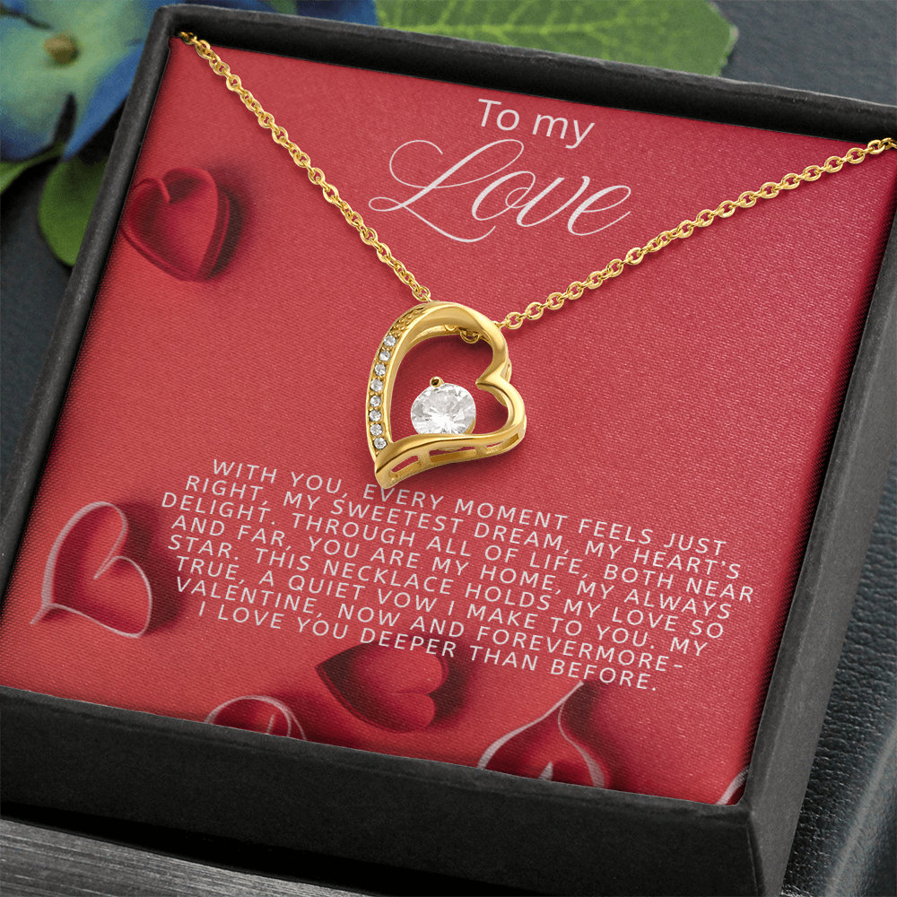 To My Love Gift Necklace for Girlfriend, Wife Valentines Day Gift for Girlfriend, Wife, Forever Love Necklace from Boyfriend husband Partner