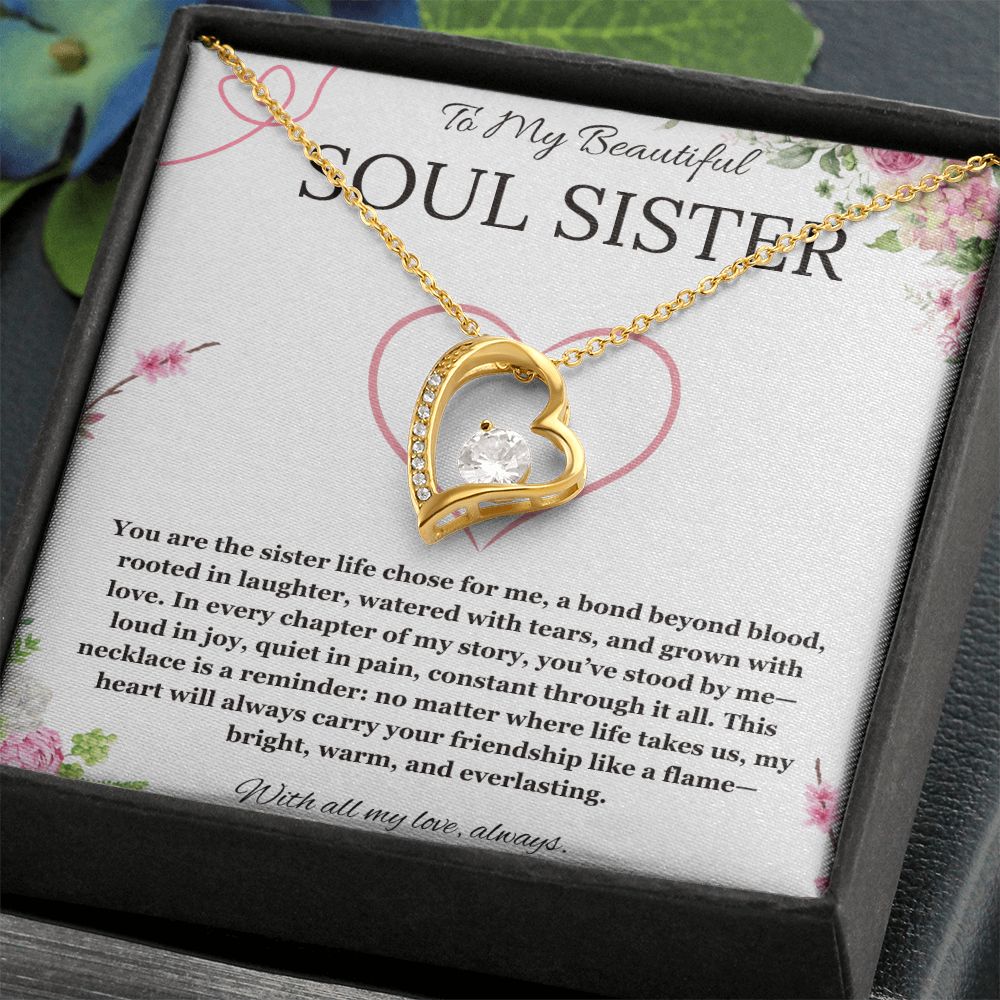 Soul Sister Necklace, Unbiological Sister Gift,  Forever Love Necklace, Best Friend Gift, BFF gift Necklace, Birthday, Graduation, Christmas Jewelry