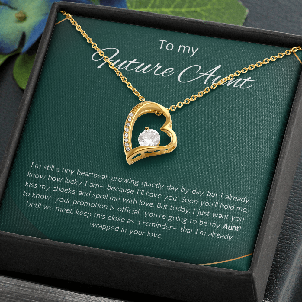 New Aunt Gift Necklace, Promoted to Auntie, Message Card Present For Pregnancy, Gender Reveal, Babyshower Forever Love Jewelry