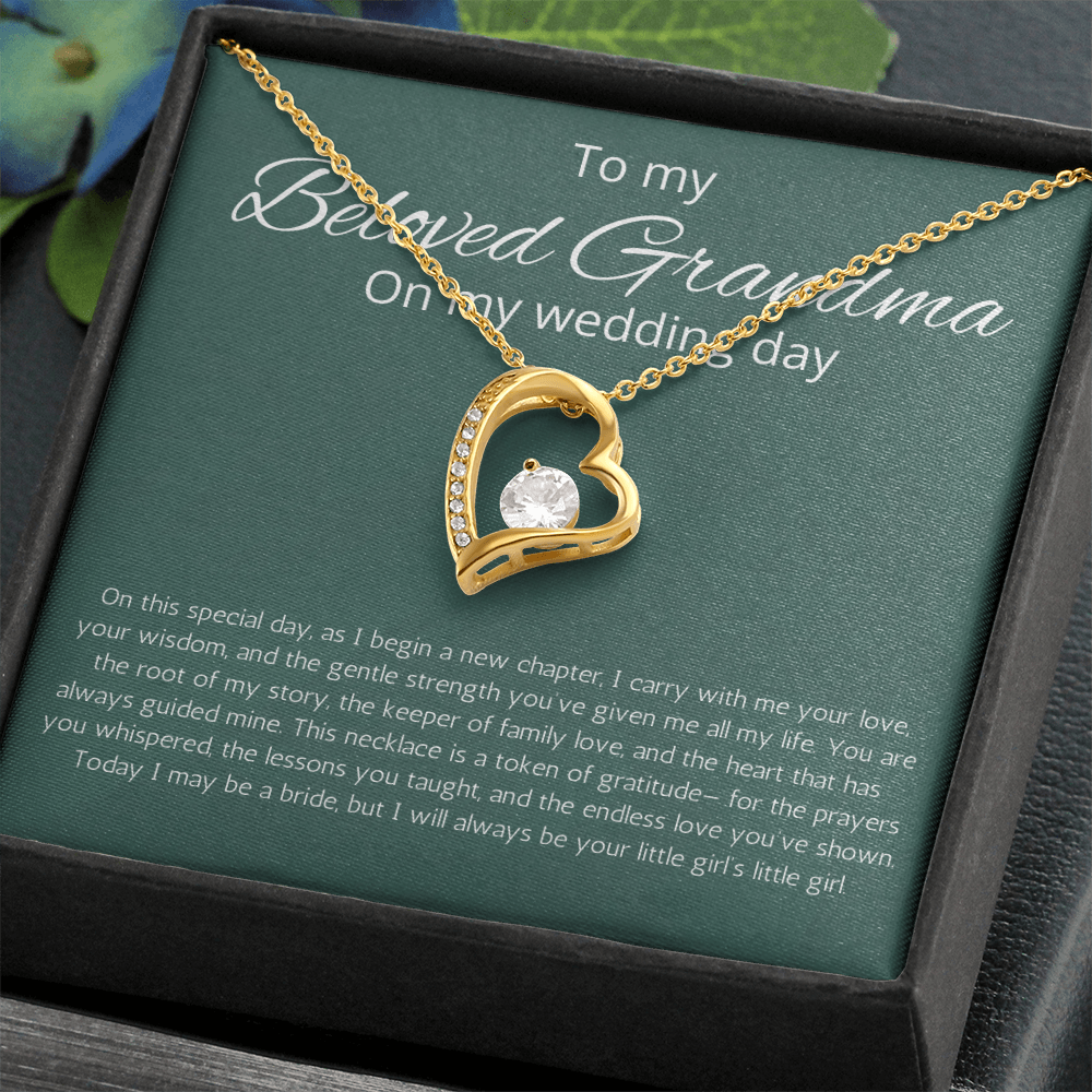 Grandmother of Bride Gift Necklace Forever Love Jewelry for Grandma for Wedding from Granddaughter Present