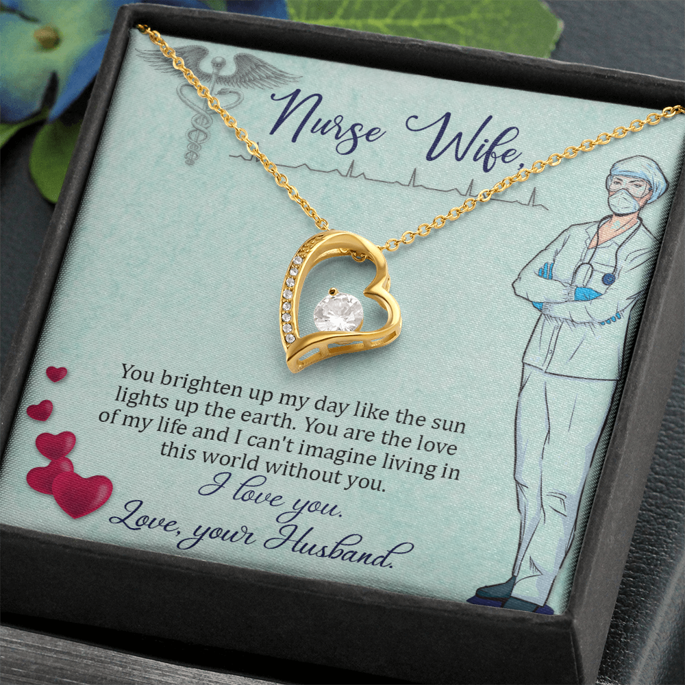 Nurse Wife Gift Necklace, Birthday Gift Necklace For Nurse Wife, anniversary Gift Necklace For Nurse Wife, Solitaire Crystal Necklace, Gift From Husband