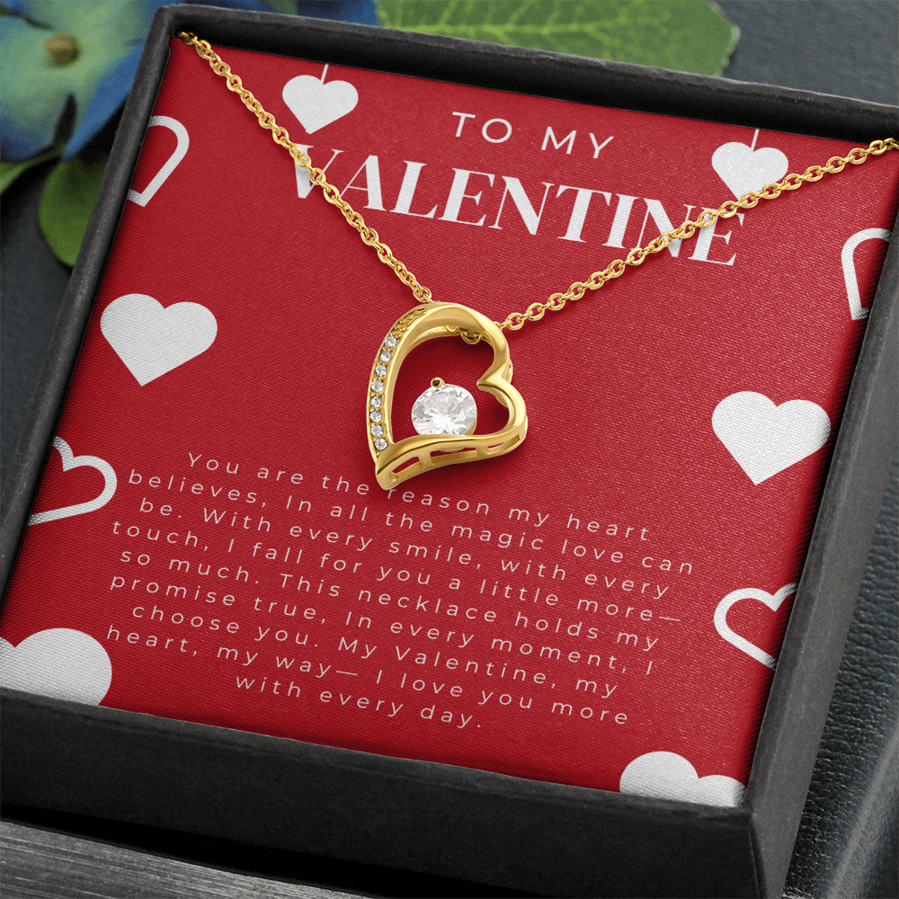 To My valentine Gift Necklace, Forever Love Necklace For Valentines Day Gift for Girlfriend, Wife Partner from Boyfriend Husband