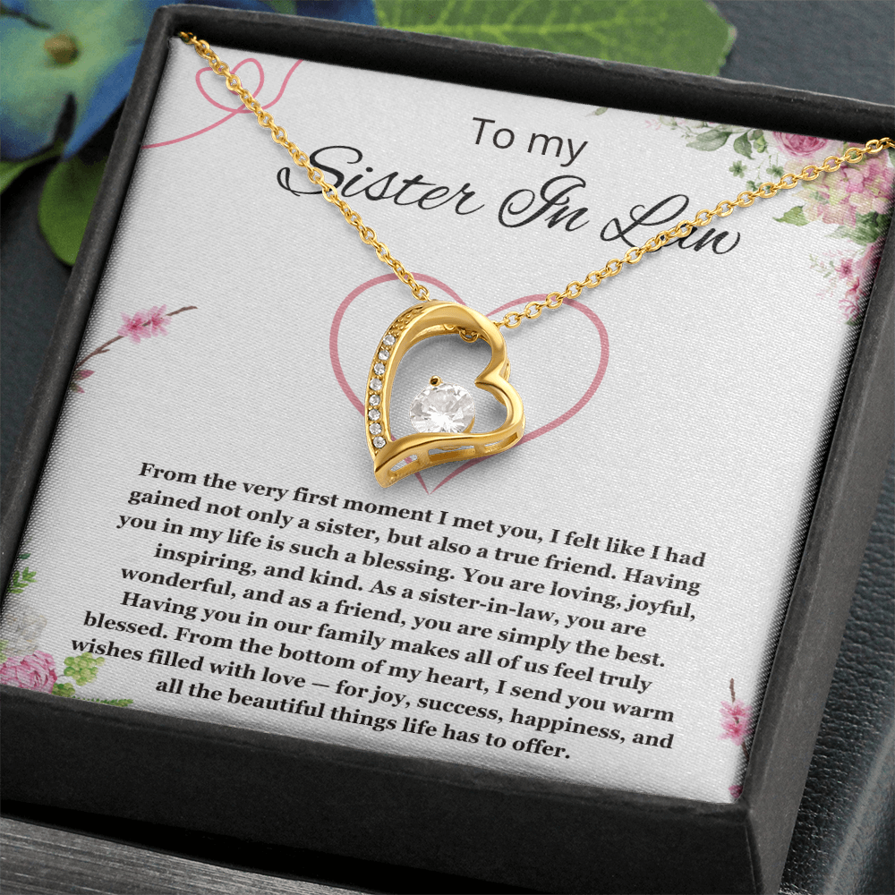 Sister in Law Jewelry Sister-in-Law Birthday Gift for Sister in Law Gift from Bride Wedding Birthday Forever Love Necklace