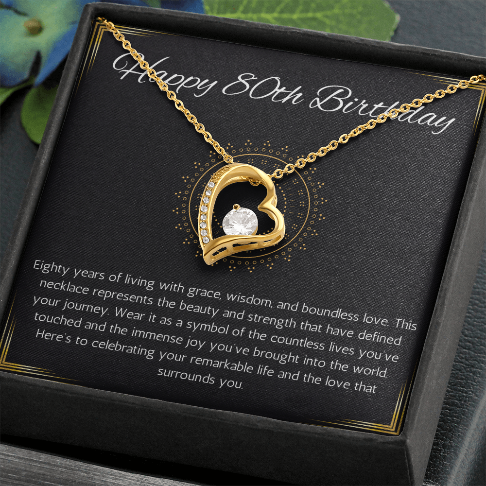 80th birthday gift for women, 80th birthday gift for mom, grandma, nana, Solitaire Crystal Necklace, 80th birthday jewelry necklace, turning 80