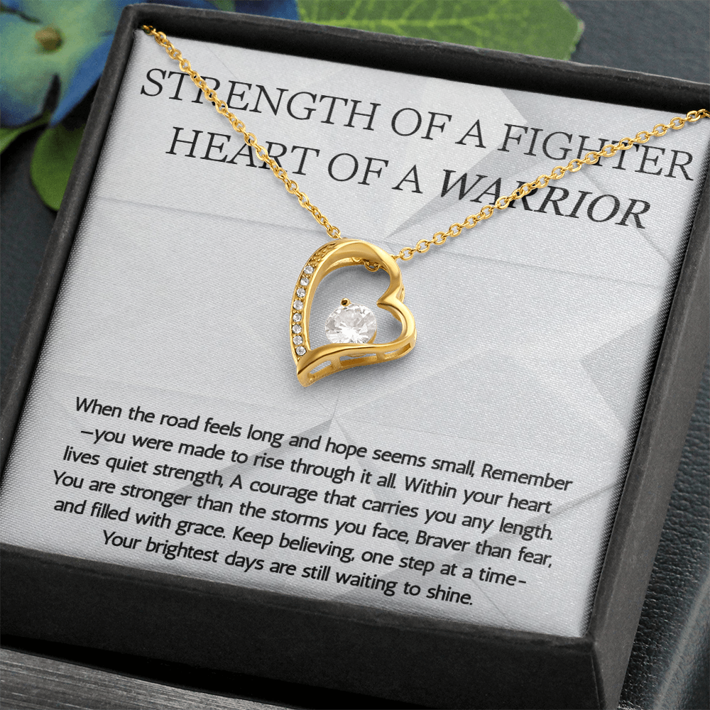Warrior Forever Love Necklace, Strength of a Fighter Jewelry, Encouragement Gift