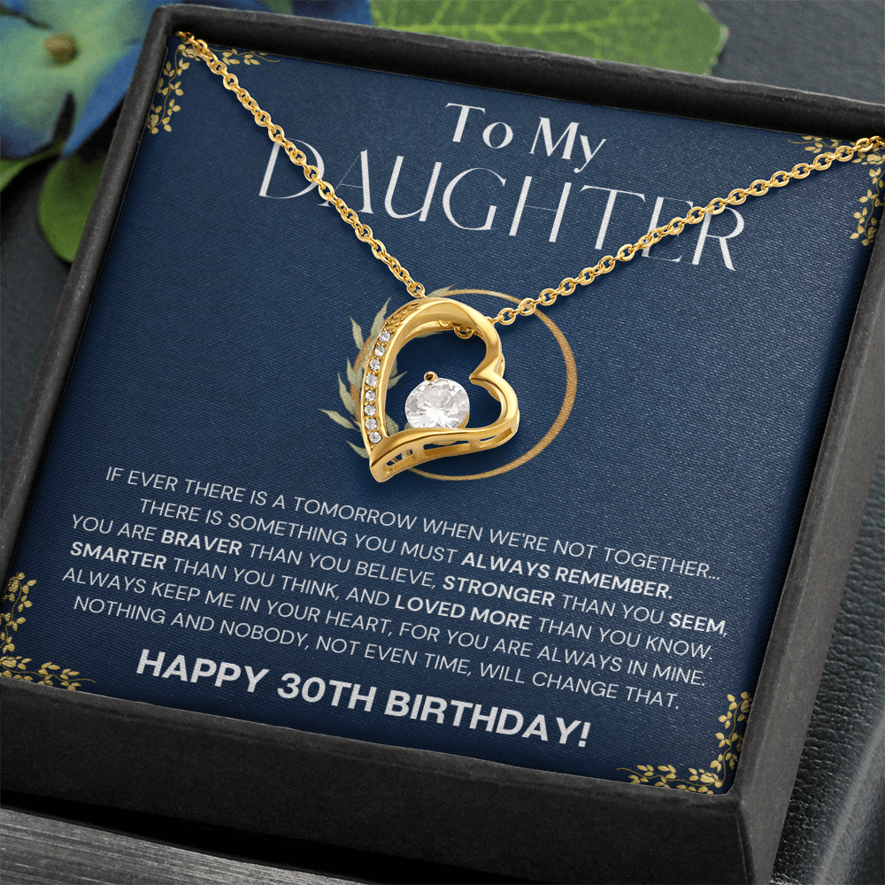 30th Birthday Gift Necklace For Daughter, 30th Birthday Gift Necklace From Dad, Mom, Solitaire Crystal Necklace, Happy 30th Birthday Gift