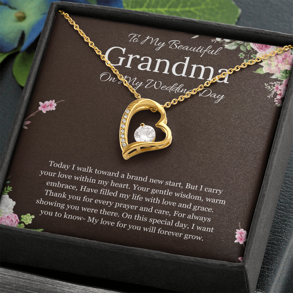 Grandmother of the Bride Gift to Grandma Wedding Gift for Grandma of the Bride Grandmother Wedding Necklace Forever Love Jewelry