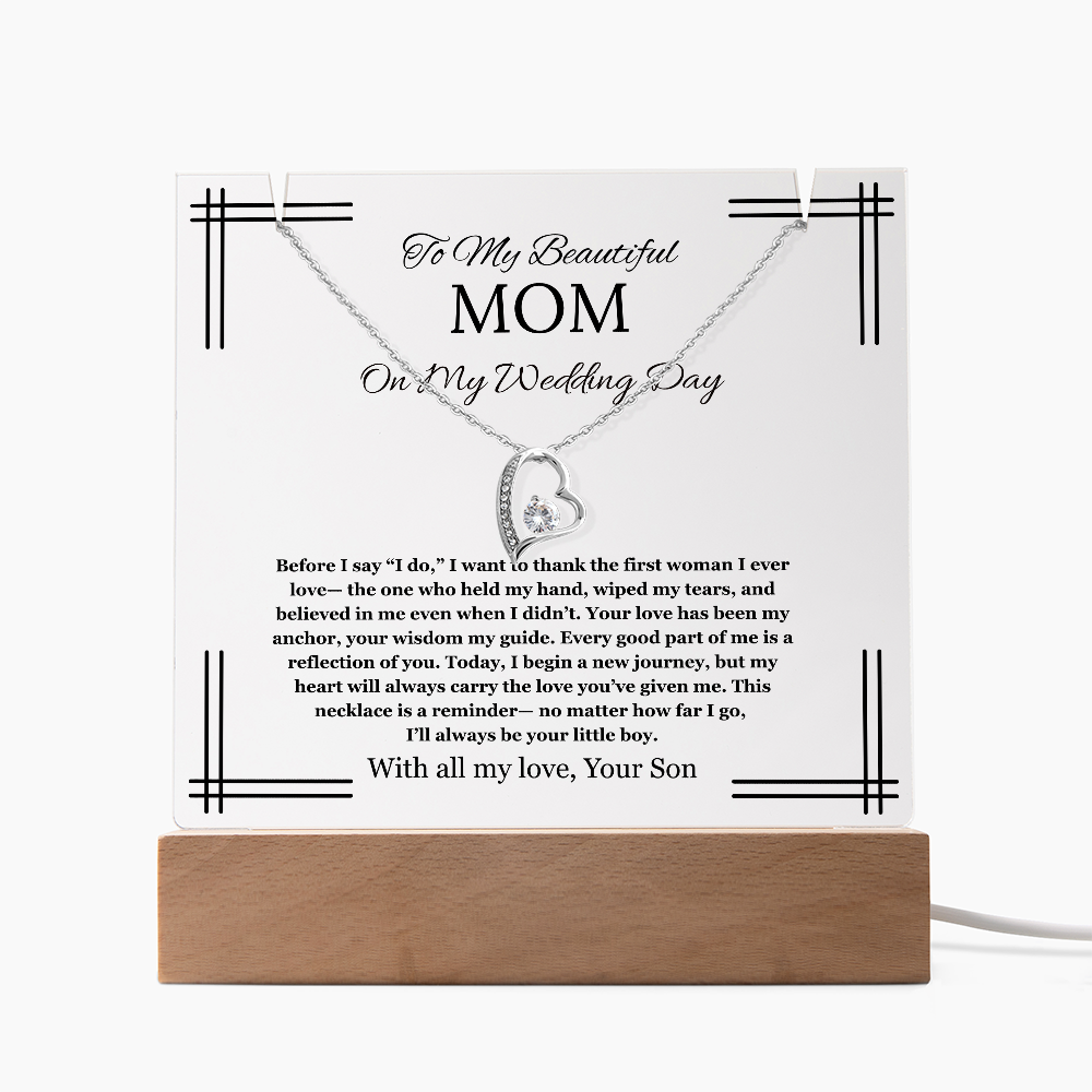 Mother of the Groom Gift From Son To Mom Gift Acrylic Keepsake Jewelry Wedding Gift Necklace Groom to Mother Son to Mother Gift