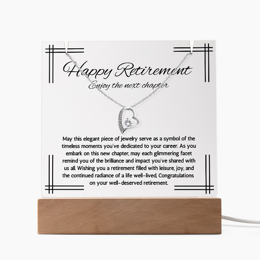 Retirement gift for women, retirement necklace, jewelry for retirement LED Lighted Acrylic Keepsakegift for coworkers, coworker leaving